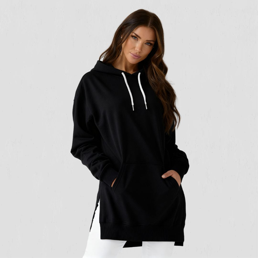 ATISSE – Women's Oversized Hoodie Dress – Long Cotton Hooded Sweatshirt with Soft Fleece Lining & Pockets