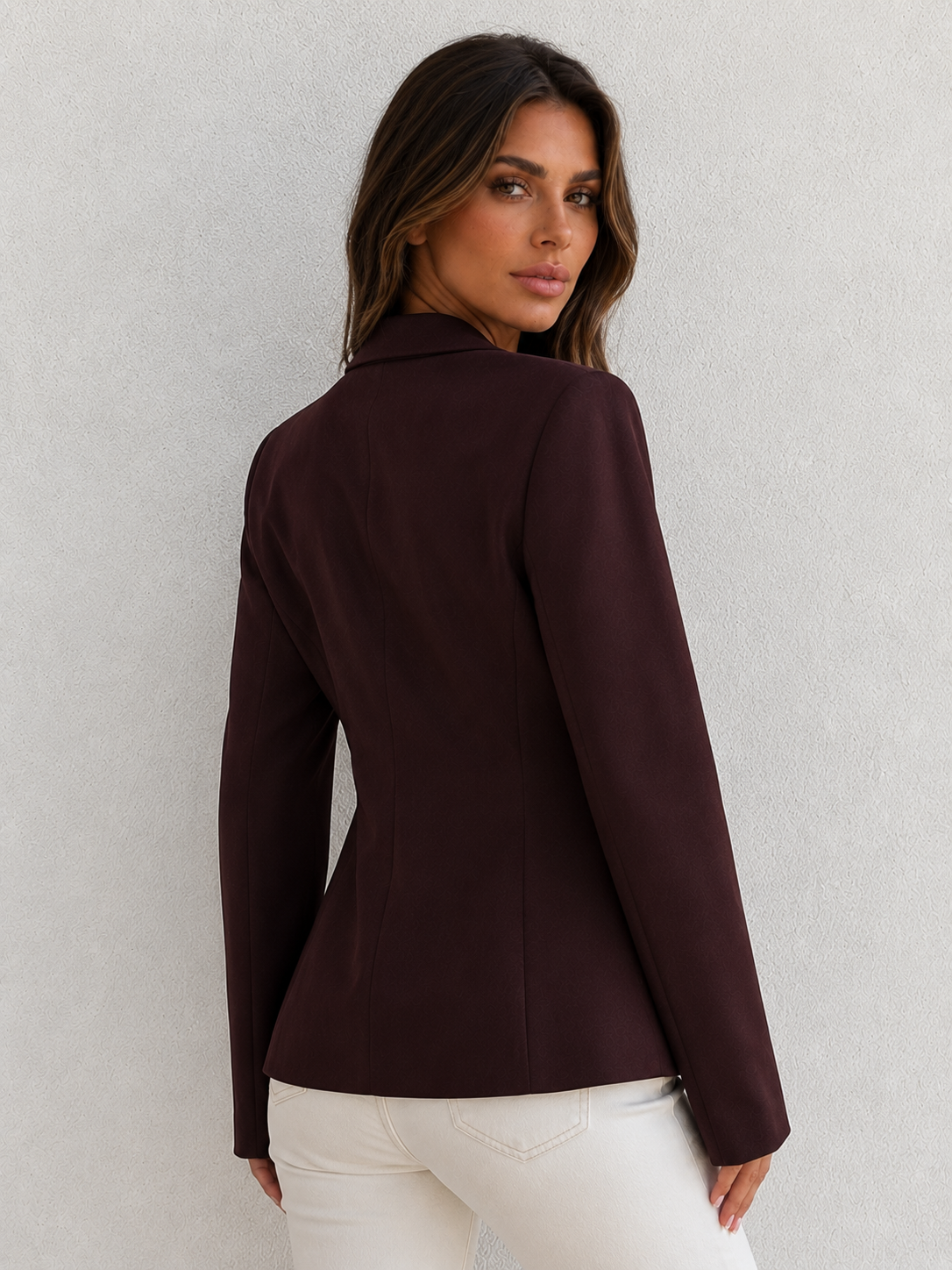 ATISSE – Women's Tailored Blazer – Wool-Touch Single Button Jacket