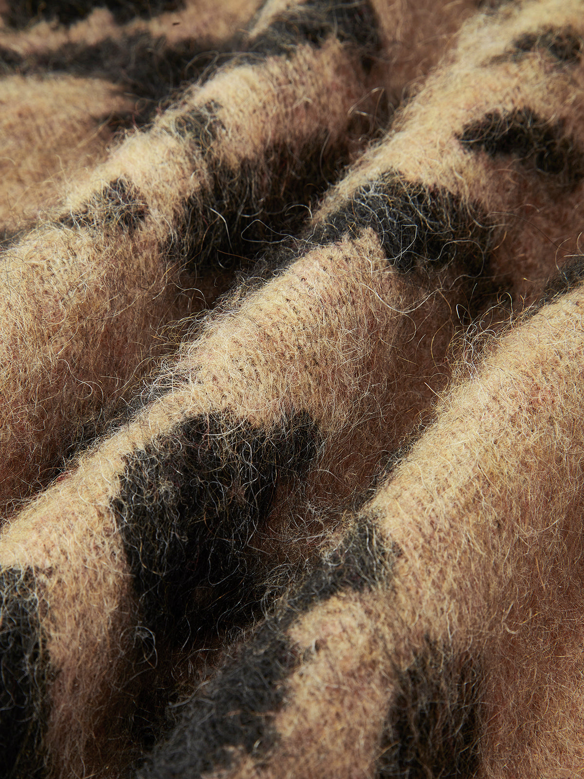 ATISSE – Women's Leopard Print Wool Blend Sweater – Fuzzy Mohair Knit Jumper