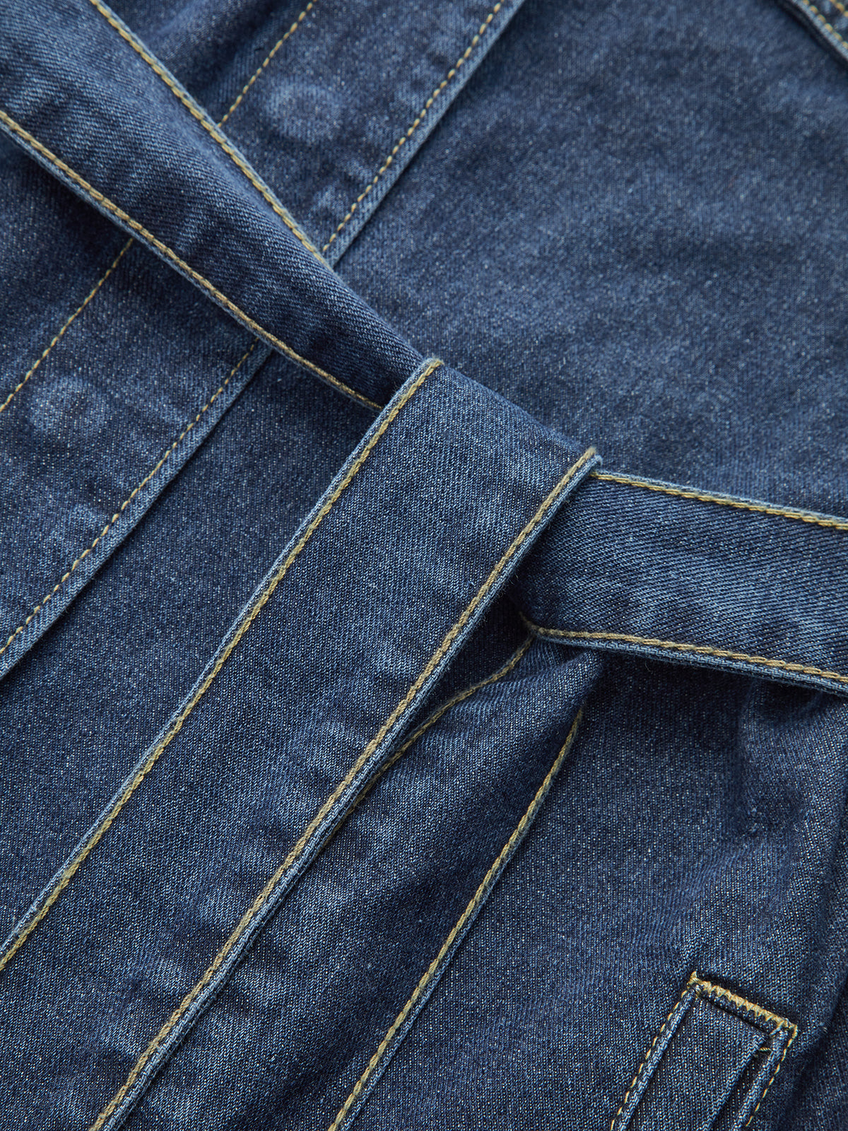 ATISSE – Women's Belted Denim Shirt Jacket – Cotton Jean Jacket with Waist Belt