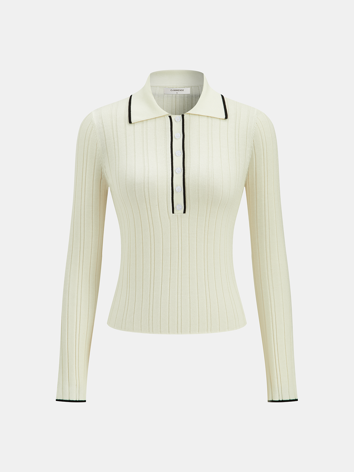 ATISSE – Women's Contrast Trim Wool-Blend Turtleneck Sweater – Button Detail Winter Knit Pullover