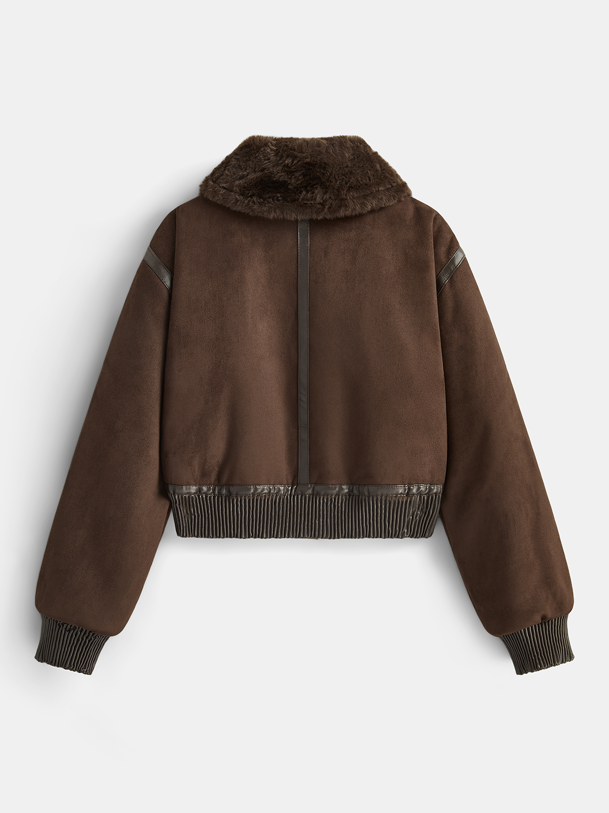 ATISSE – Women's Brown Shearling Jacket – Faux Fur Suede Winter Jacket