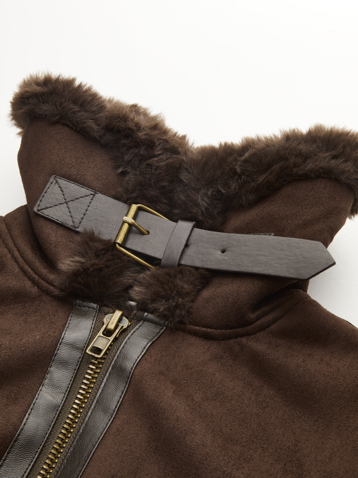 ATISSE – Women's Brown Shearling Jacket – Faux Fur Suede Winter Jacket