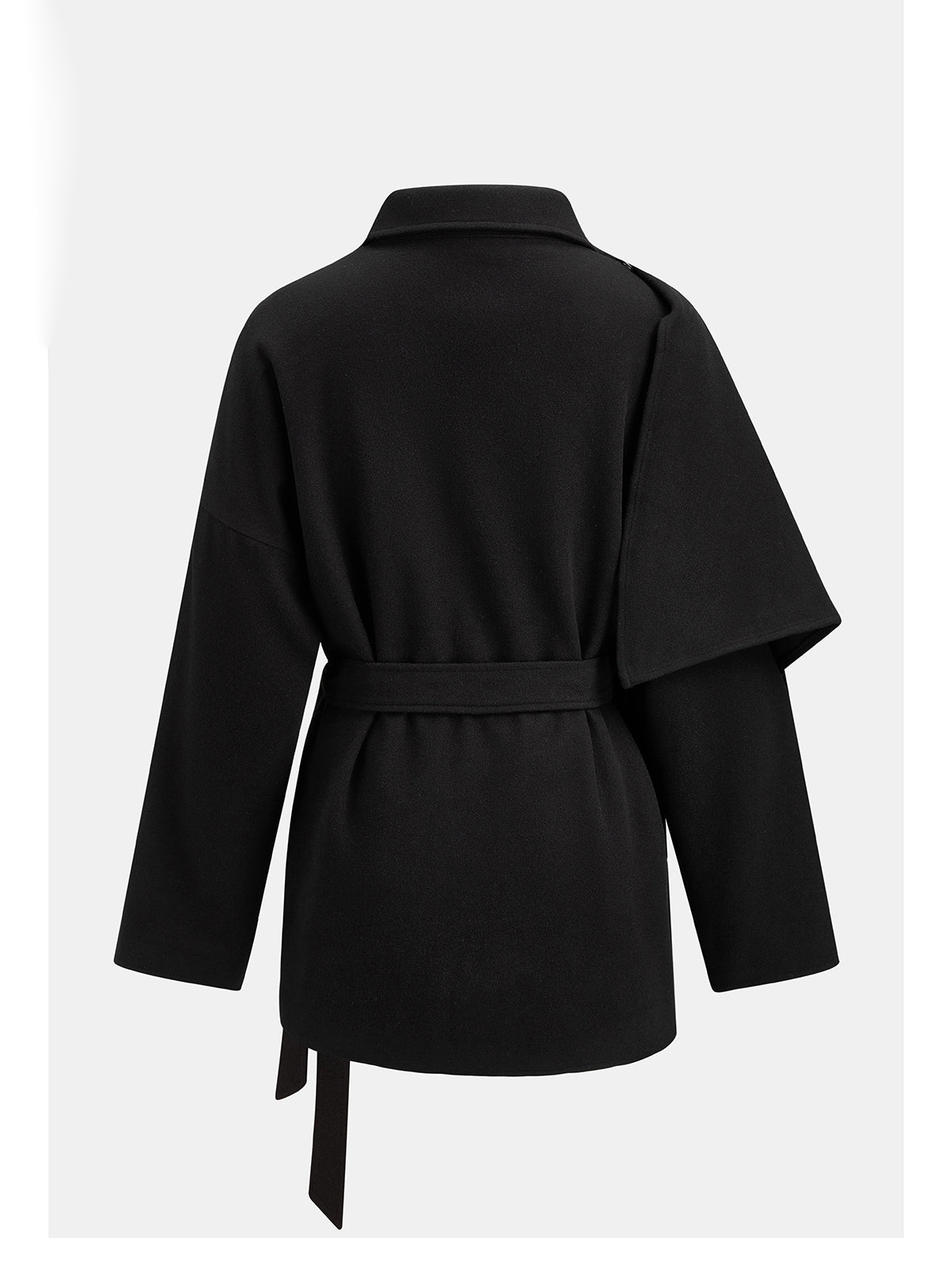 ATISSE – Women’s Belted Wrap Blazer – V-Neck Tailored Jacket – Elegant Grey Office Blazer