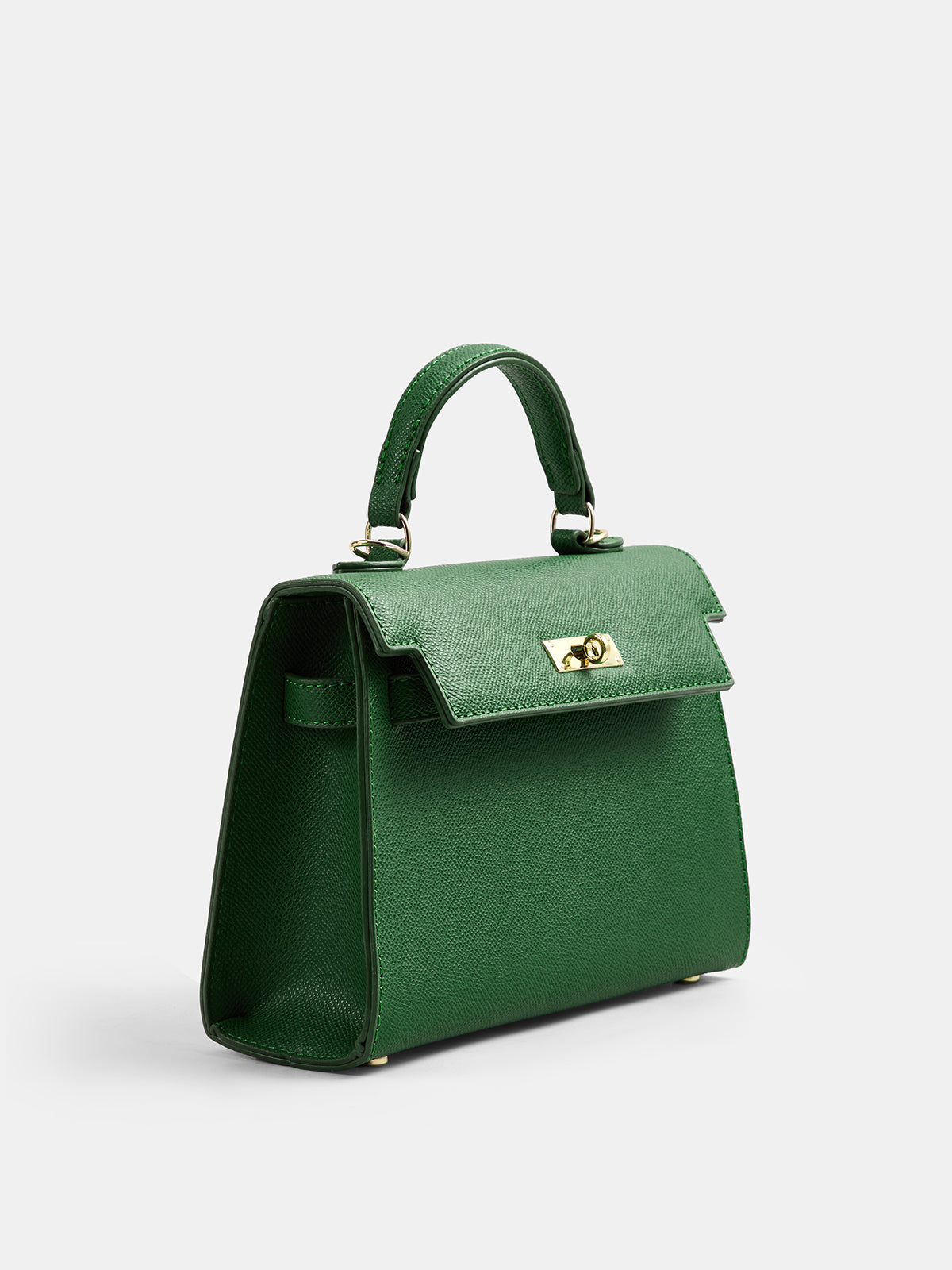 ATISSE – Women's Structured Top-Handle Crossbody Bag – Faux Leather Lock Flap Handbag