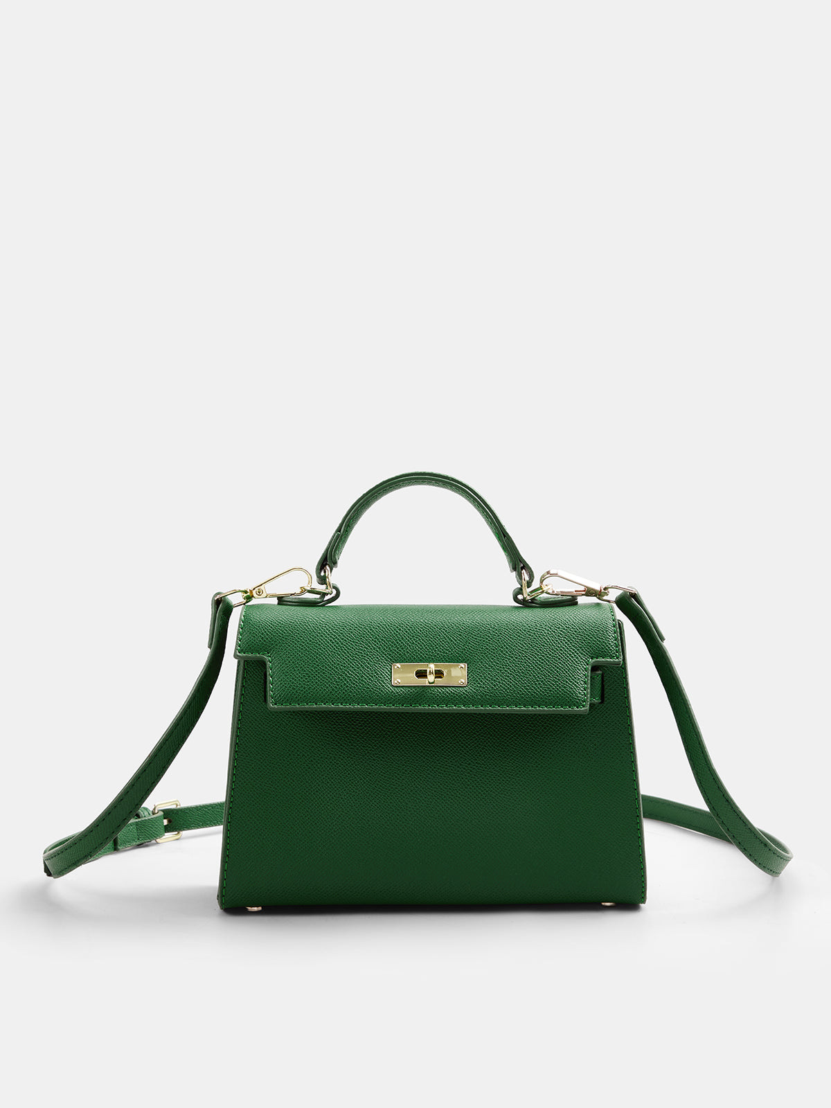 ATISSE – Women's Structured Top-Handle Crossbody Bag – Faux Leather Lock Flap Handbag