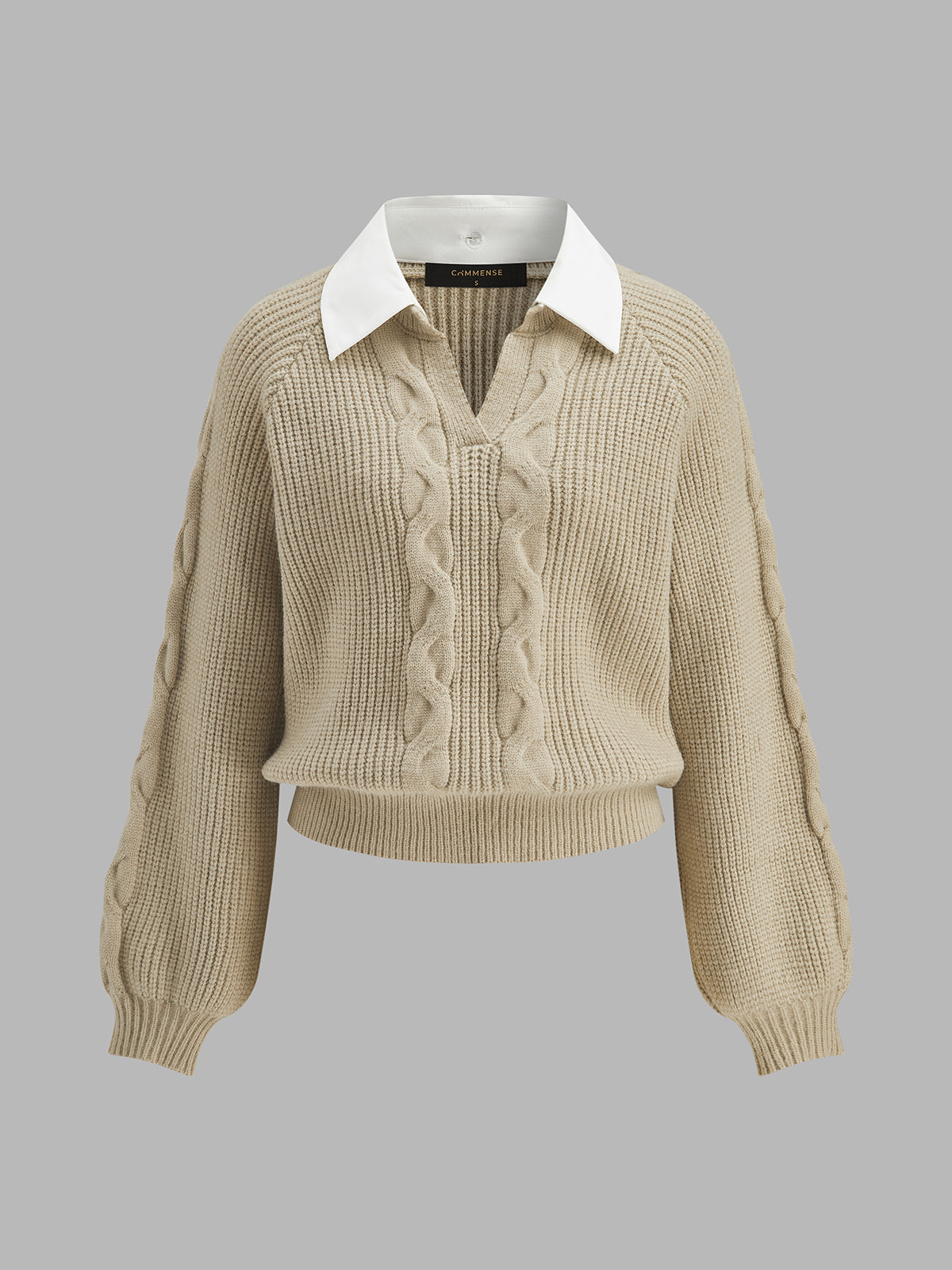ATISSE – Women's Cable Knit Sweater & Mini Skirt Set – Collared Two-Piece Knit Co-Ord – Winter Outfit Descripción SEO