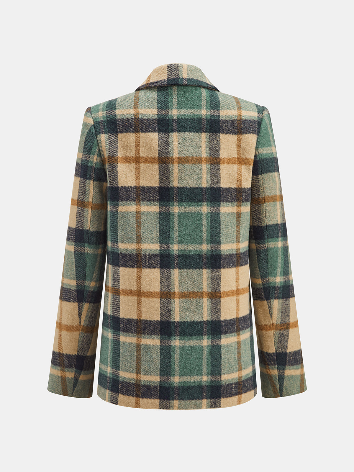 ATISSE – Women's Plaid Double-Breasted Blazer – Tailored Tweed Jacket – Multicolor Check Winter Outerwear