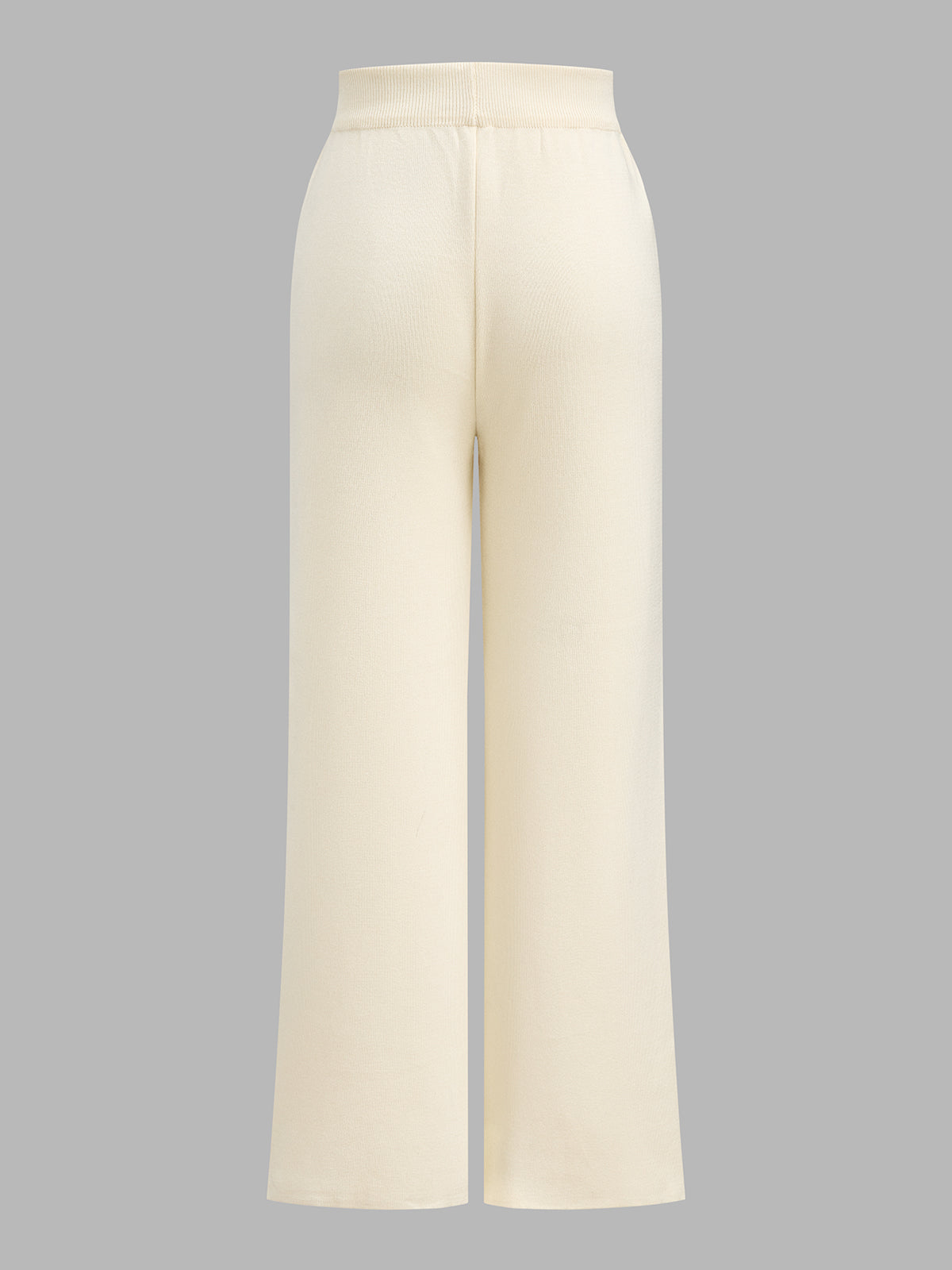 ATISSE – Women's Cream Knit Two Piece Set – Button-Up Cardigan & Wide Leg Pants – Elegant Co-Ord