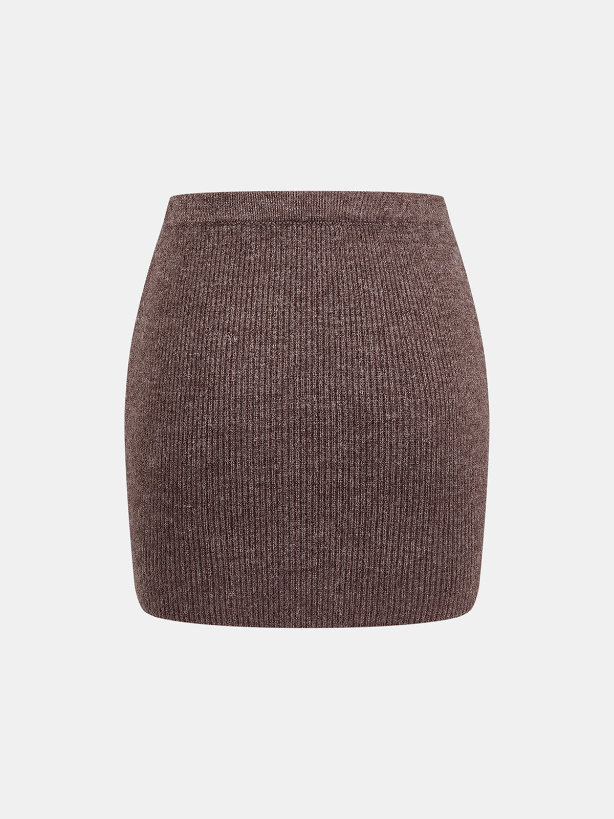 ATISSE – Women's Brown Knit Two Piece Set – Half-Zip Sweater & Mini Skirt – Slim Fit Co-Ord