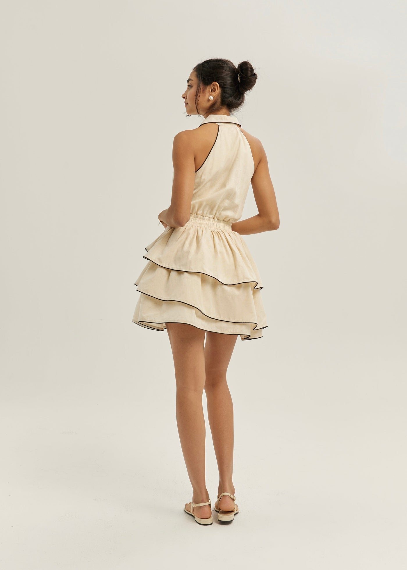 ATISSE ÉLAN ICON — Minivestido de capas champán