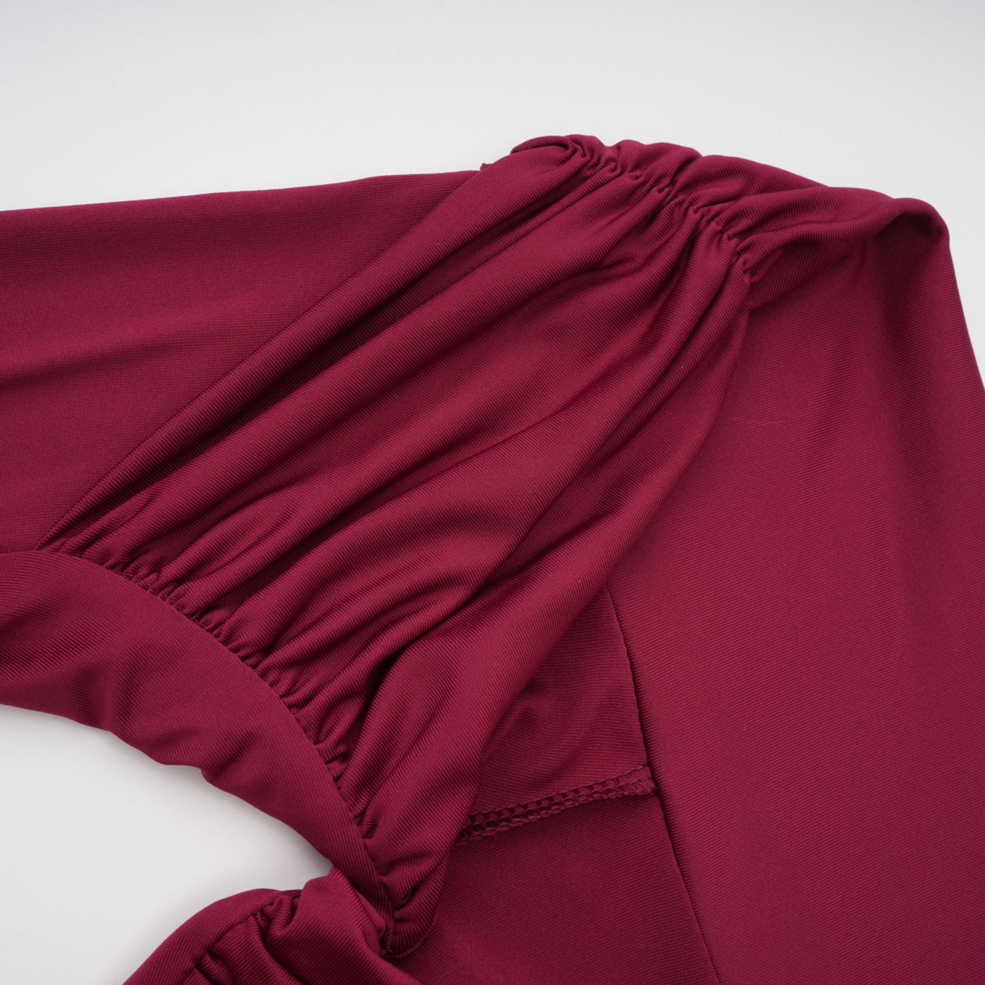 ATISSE ANASTASIA – Women's Burgundy One Shoulder Ruched Maxi Dress – Long Sleeve High Slit Evening Party Dress