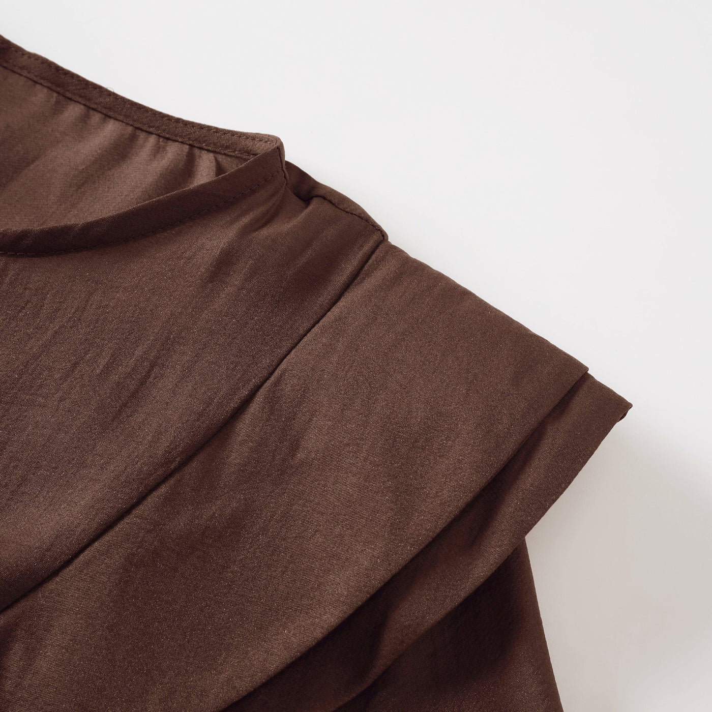 ATISSE ANNABELLE – Women's Brown Cut Out Ruffle Mini Dress – Long Sleeve Asymmetric Party Dress