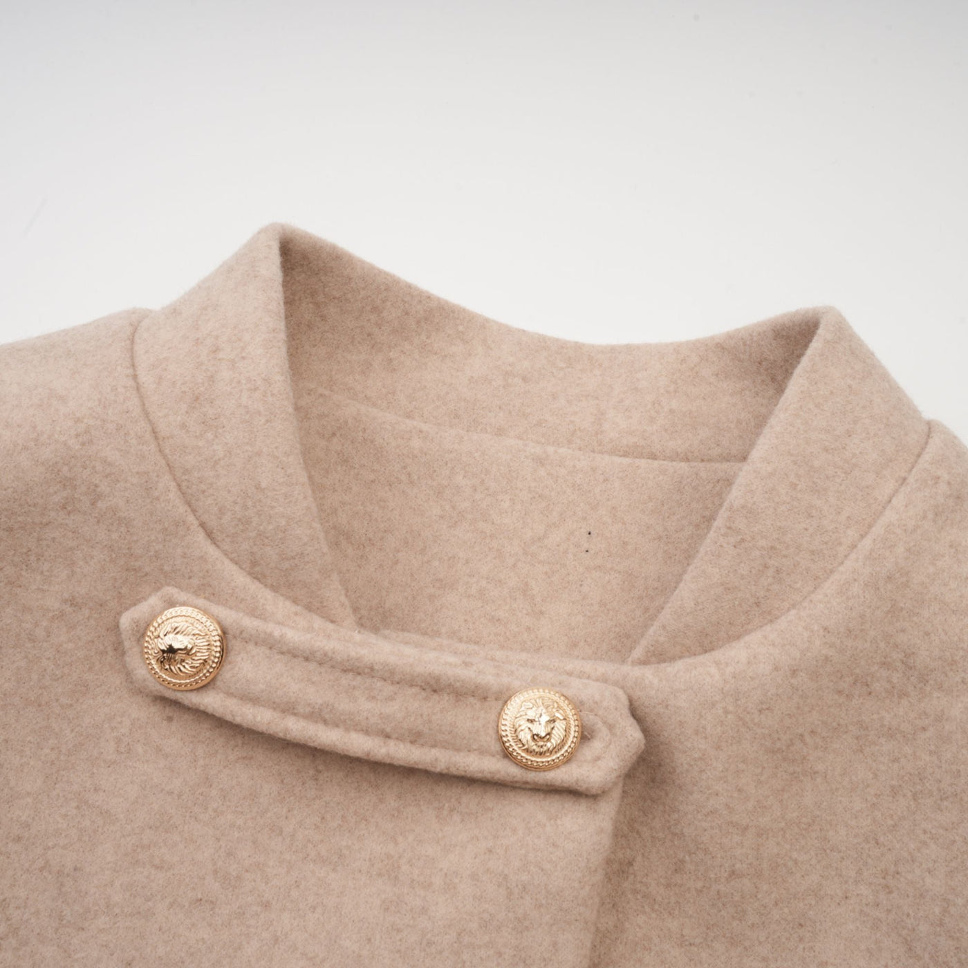 ATISSE – Women's Faux Fur Cape Coat – Luxury Detachable Cape Winter Jacket in Beige