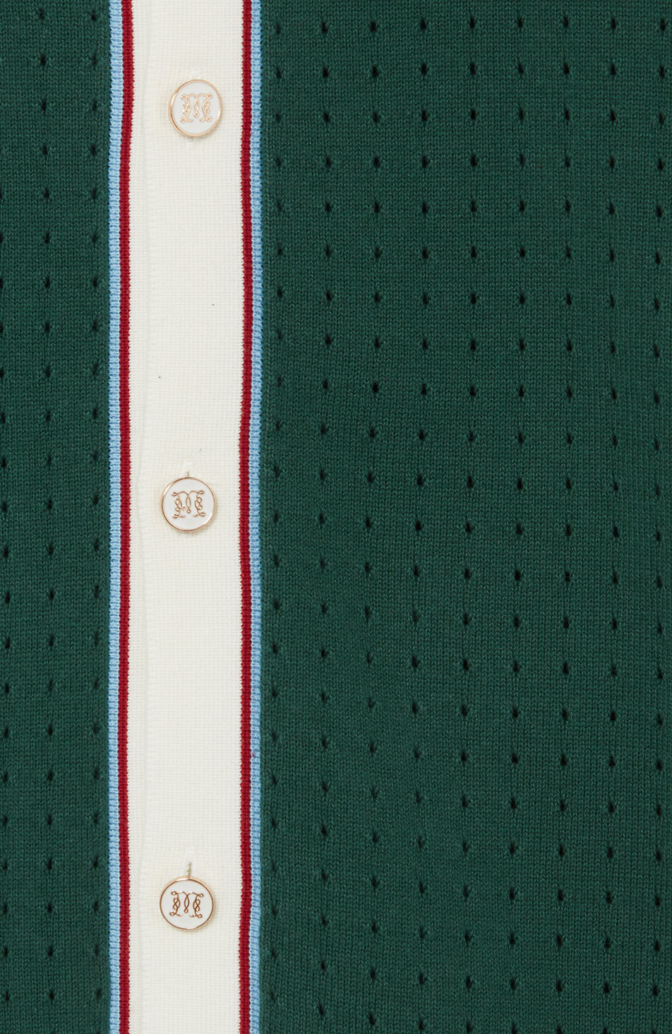 Marmont Pointelle Knitted Short Sleeve Shirt in Green
