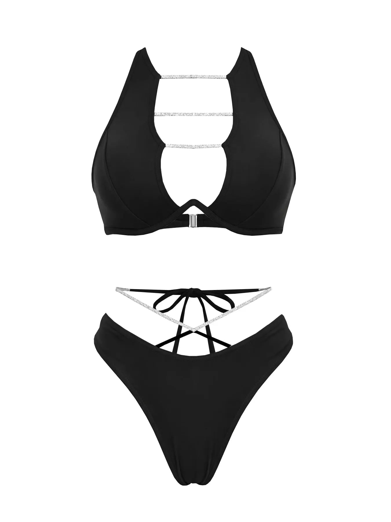 ATISSE NOIRÉ – Schwarzes Bikini-Set für Damen – Luxuriöse Bademode