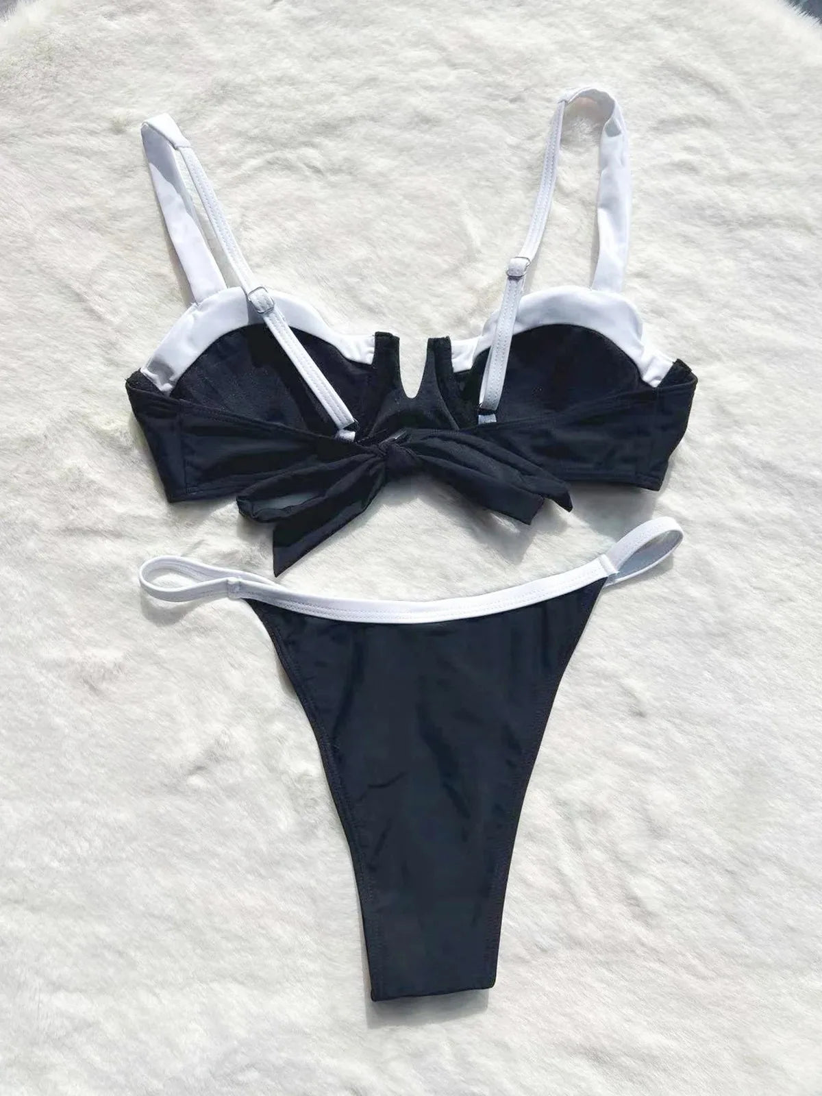 ATISSE ÉLORA – Bikini-Set für Damen in Schwarz und Elfenbein