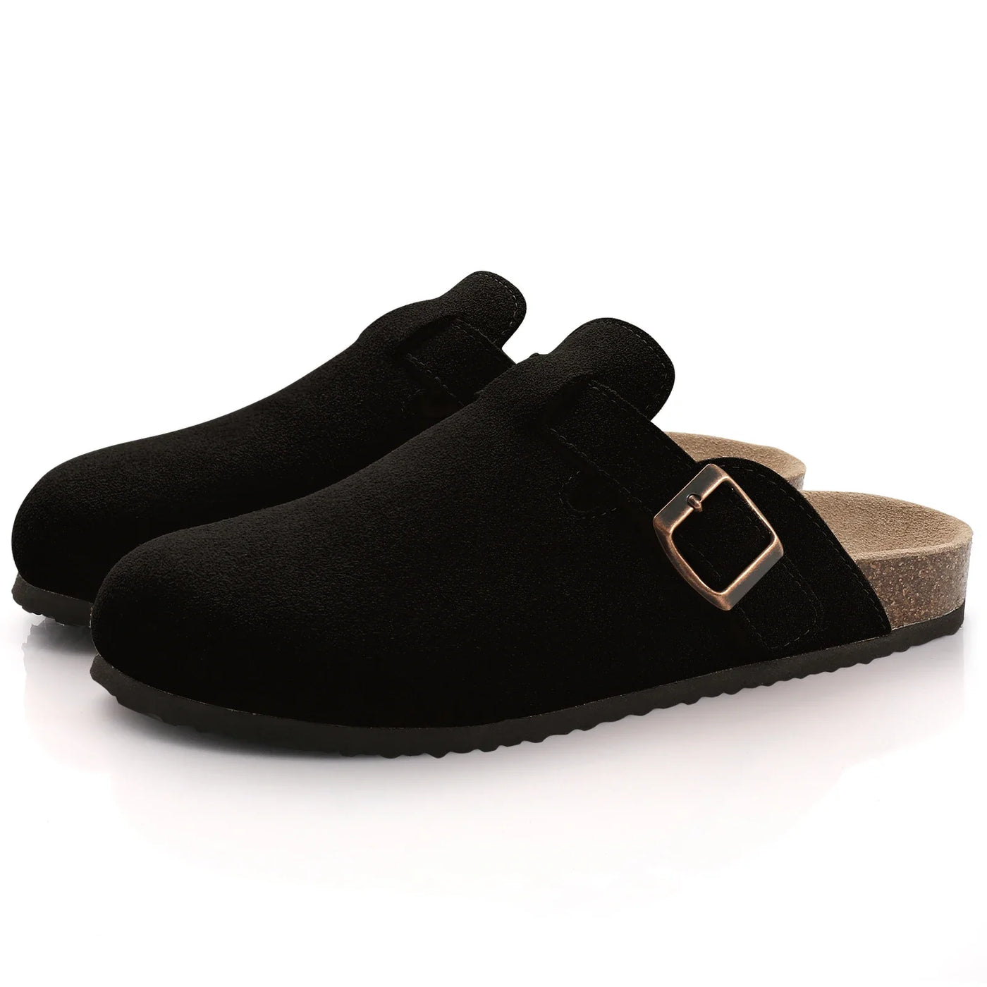 ATISSE ELSIE – Damen Wildleder Clogs – Slip-on mit Kork-Fußbett (verschiedene Farben)