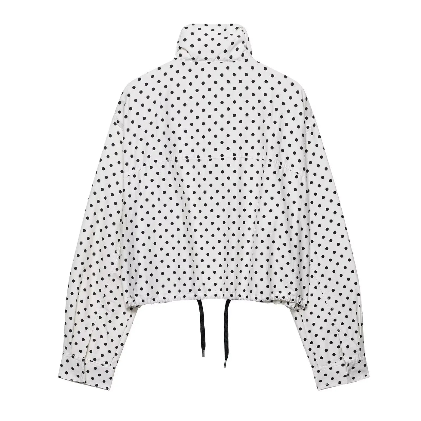 ATISSE – Women's Polka Dot Co-Ord Set – White High Neck Blouse & Tailored Shorts