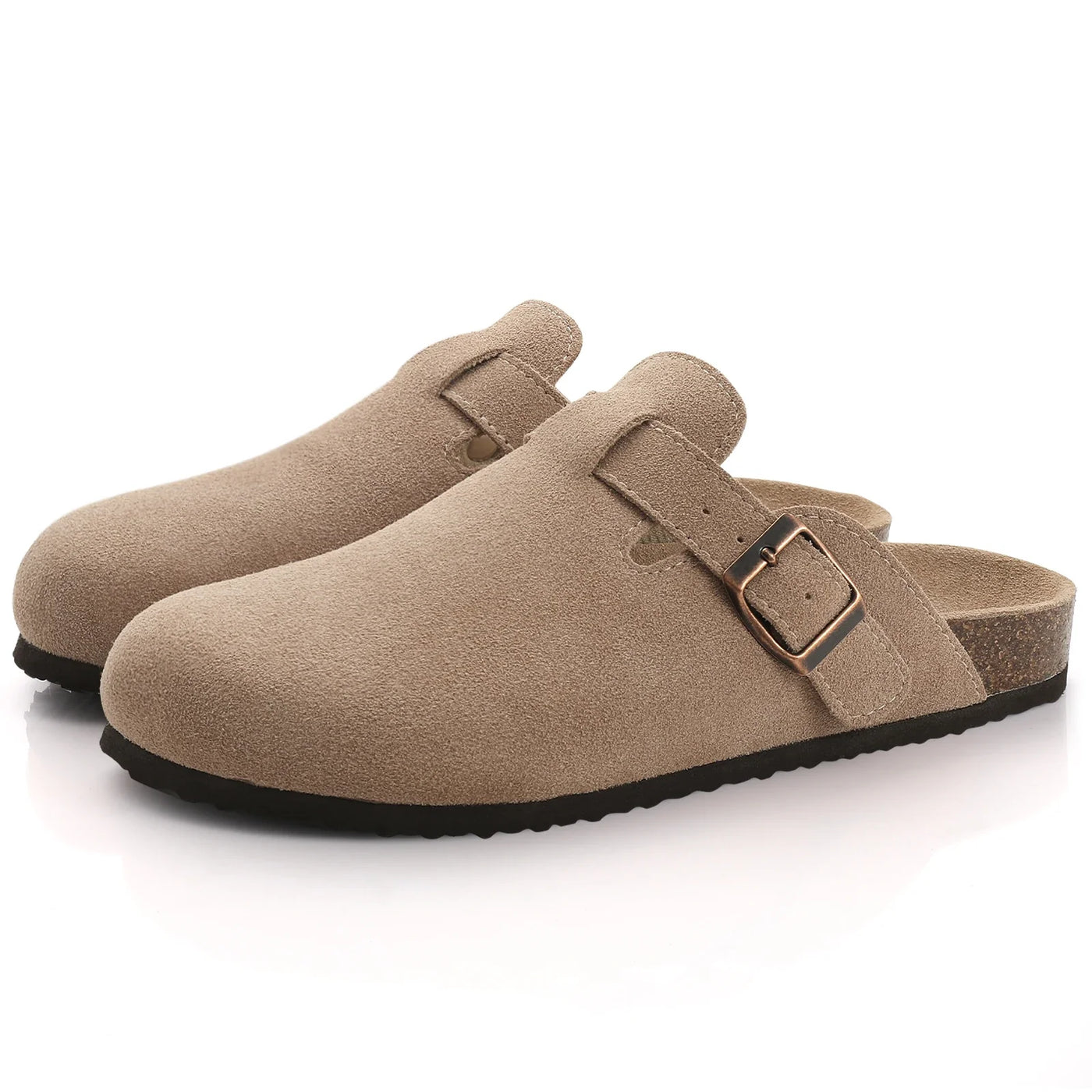 ATISSE ELSIE – Damen Wildleder Clogs – Slip-on mit Kork-Fußbett (verschiedene Farben)