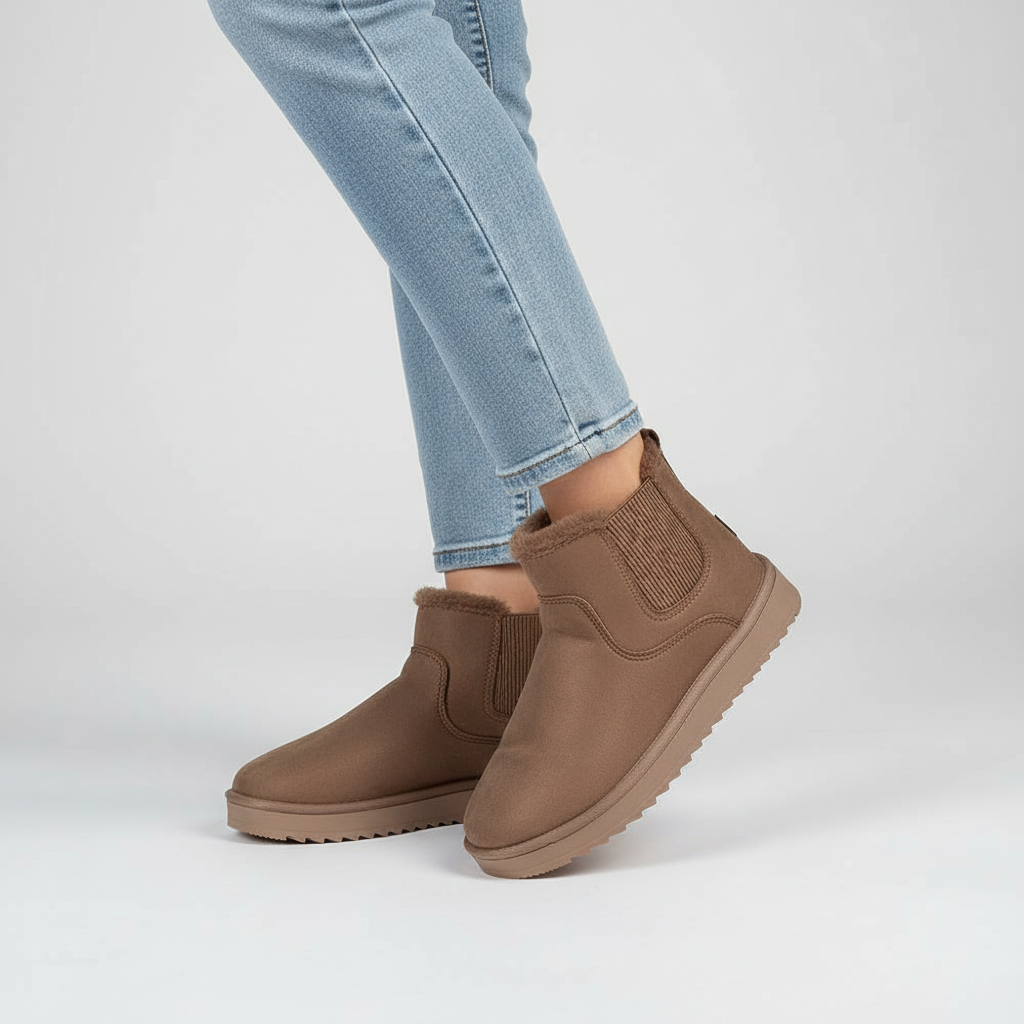 ATISSE – Women's Thermal Winter Boots – Fur Lined Slip-On Ankle Snow Boots