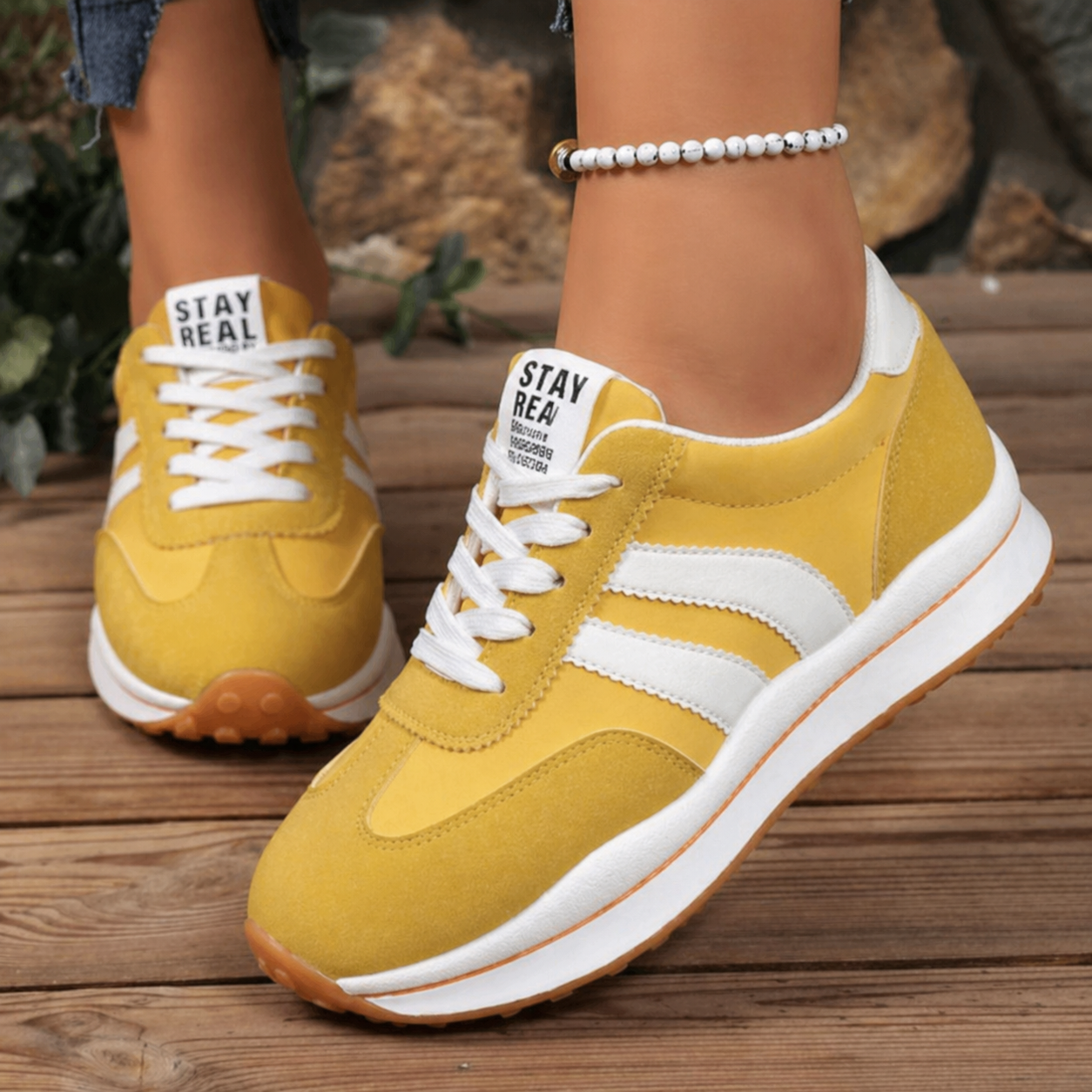 ATISSE Women's Orthopedic Platform Sneakers – Retro Chunky Sole Walking Shoes – Comfortable Casual Trainers