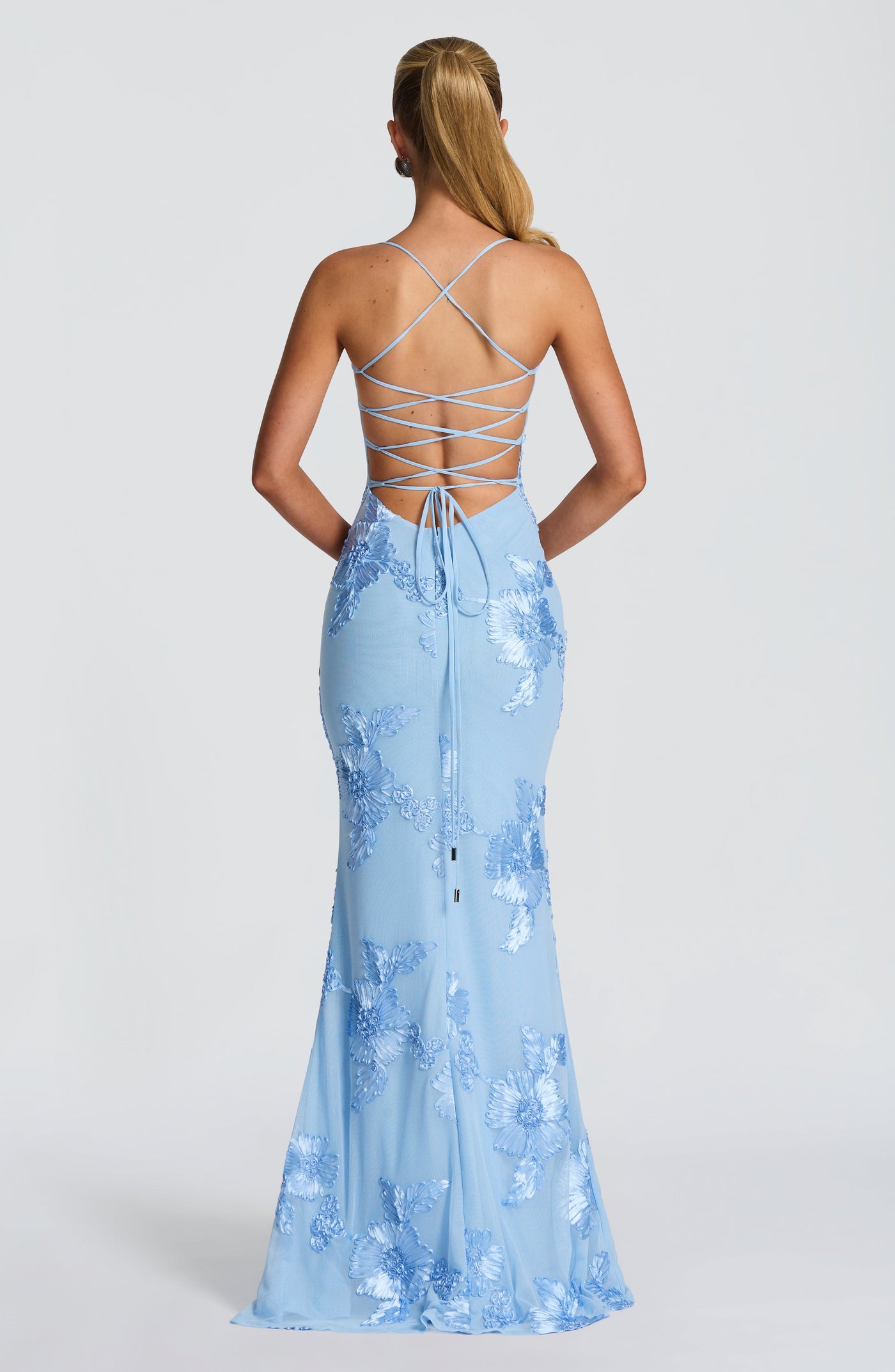 ATISSE NEFERTITI ICON — Maxikleid mit Blumenmuster (Gletscherblau)