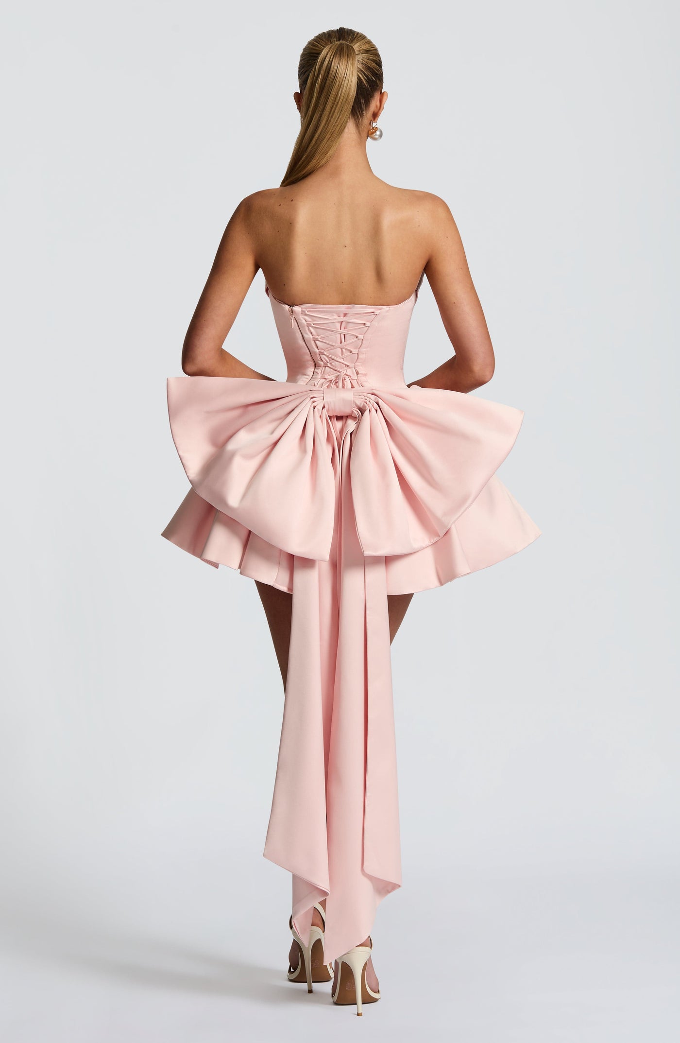 ATISSE ÉCLAT ICON — Rosa Puderfarbenes Ballon-Minikleid