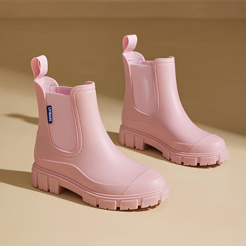 ATISSE – Women's Waterproof Chelsea Rain Boots – Non-Slip Chunky Sole Ankle Boots