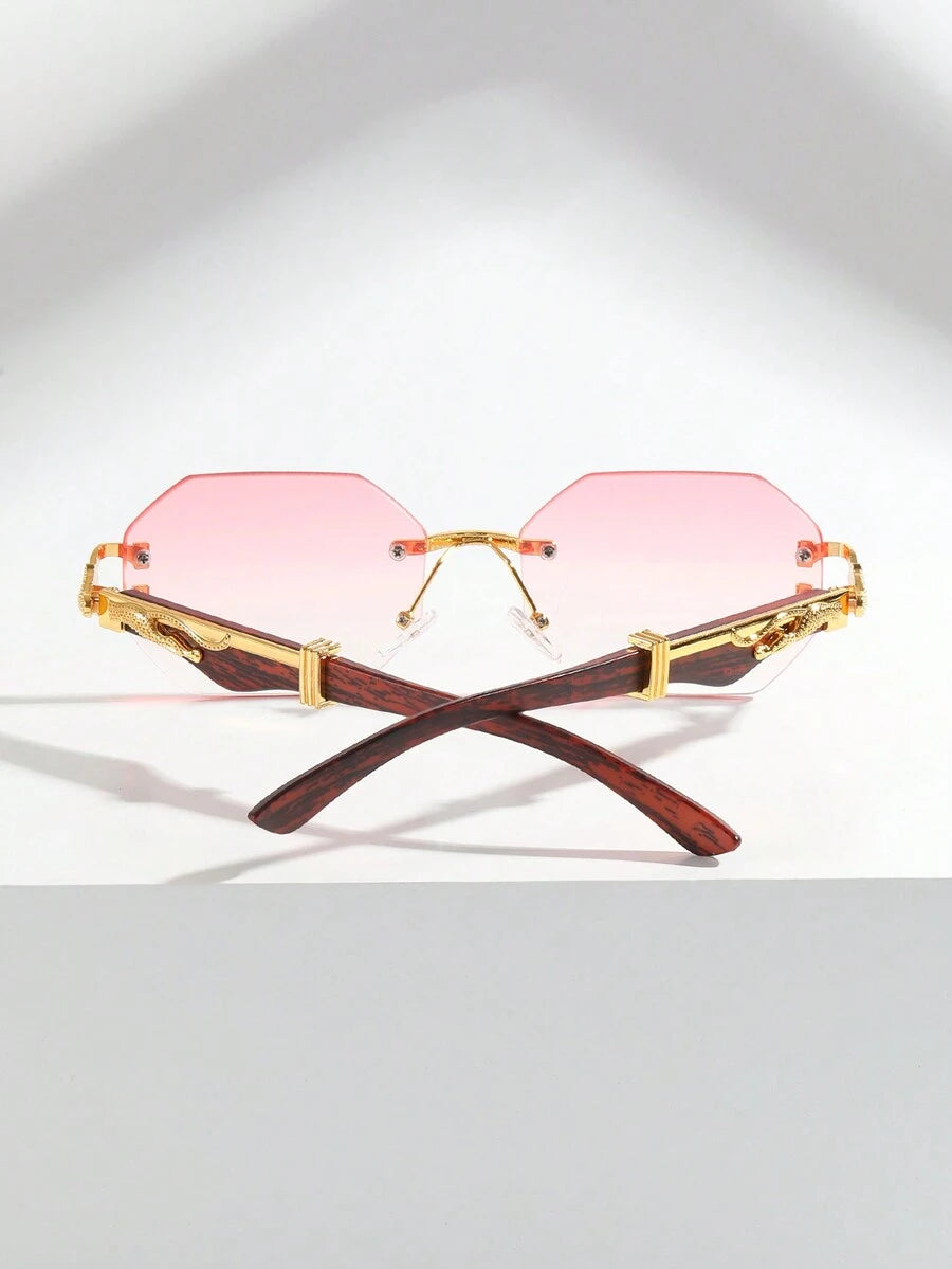 ATISSE ROSÉ ÉCLAT – Luxuriöse randlose Sonnenbrille für Damen – Rosa UV400 Sonnenbrille