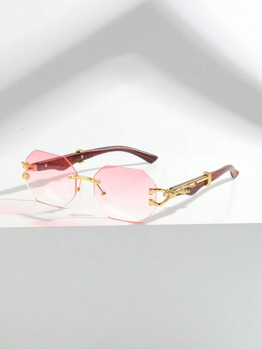 ATISSE ROSÉ ÉCLAT – Luxuriöse randlose Sonnenbrille für Damen – Rosa UV400 Sonnenbrille