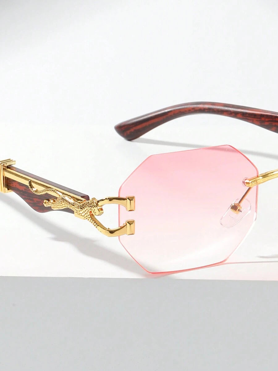 ATISSE ROSÉ ÉCLAT – Luxuriöse randlose Sonnenbrille für Damen – Rosa UV400 Sonnenbrille