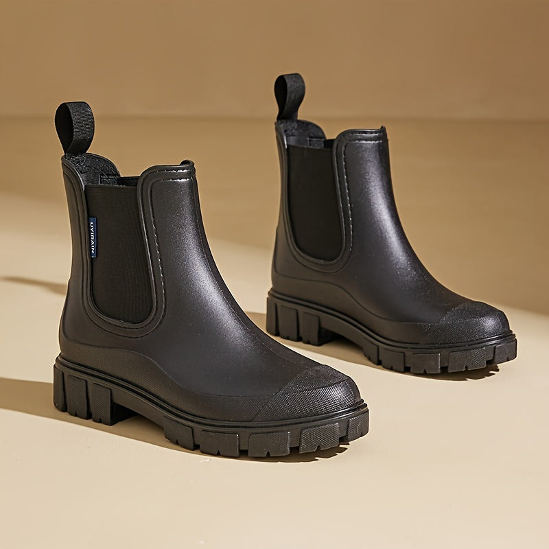 ATISSE – Women's Waterproof Chelsea Rain Boots – Non-Slip Chunky Sole Ankle Boots