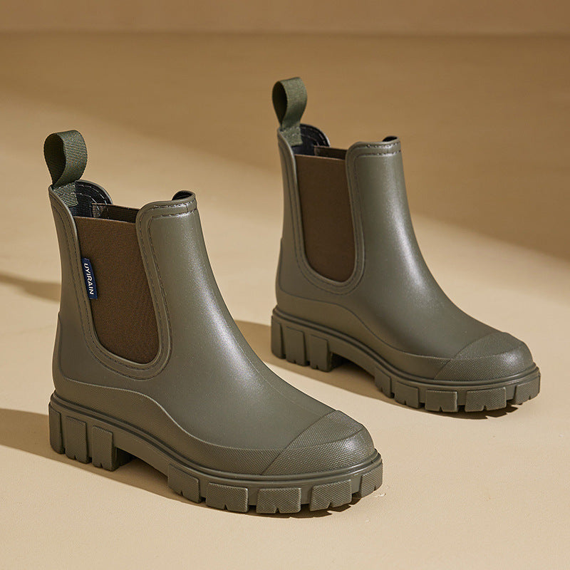 ATISSE – Women's Waterproof Chelsea Rain Boots – Non-Slip Chunky Sole Ankle Boots