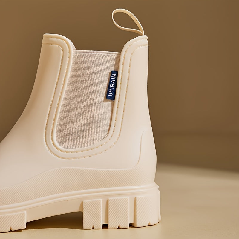 ATISSE – Women's Waterproof Chelsea Rain Boots – Non-Slip Chunky Sole Ankle Boots