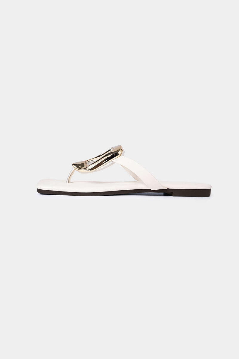 ATISSE MONARCH – Sandalias planas para mujer – Sandalias tipo pala de piel con punta abierta