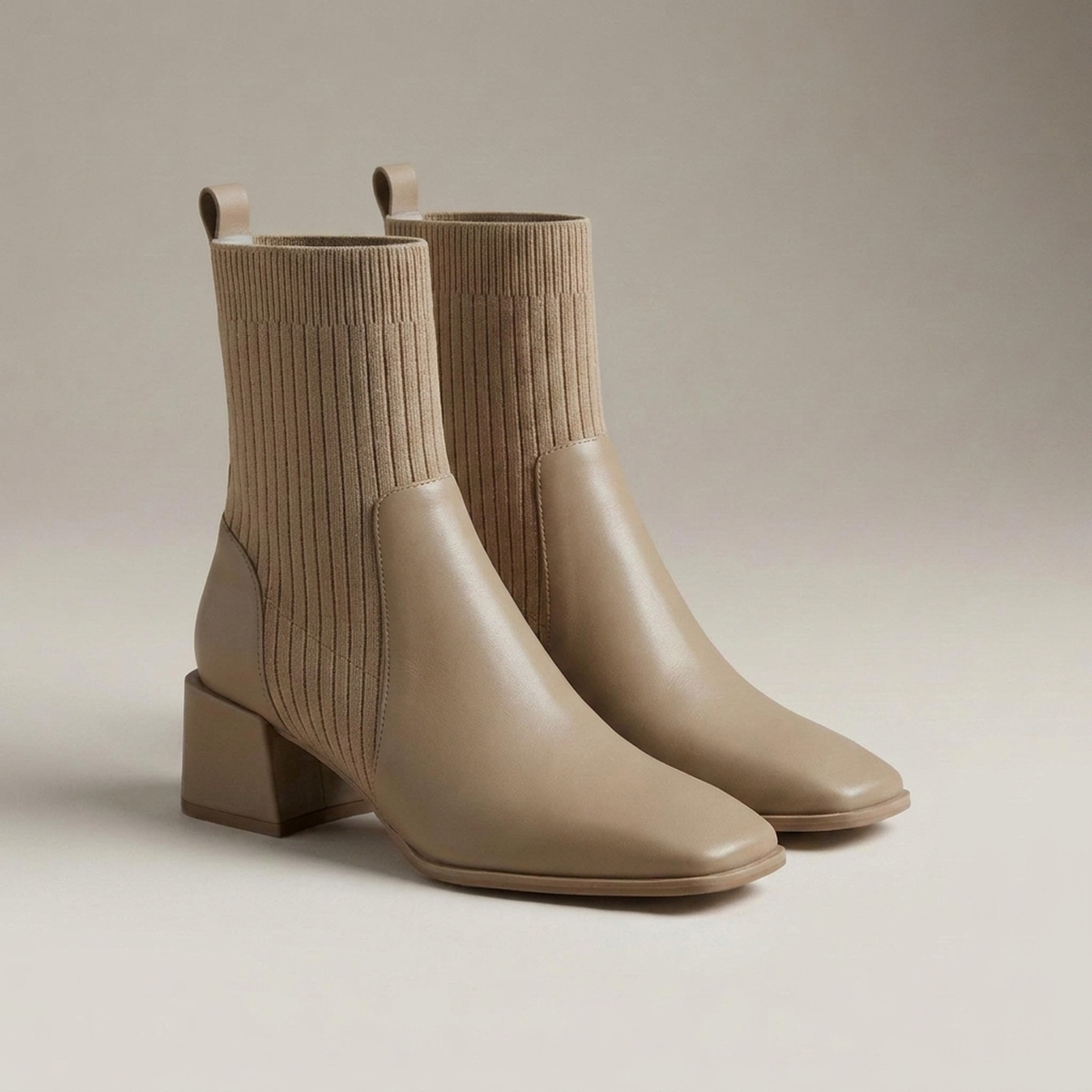 ATISSE – Women's Pointed-Toe Chelsea Ankle Boots – Block Heel Slip-On Winter Boots