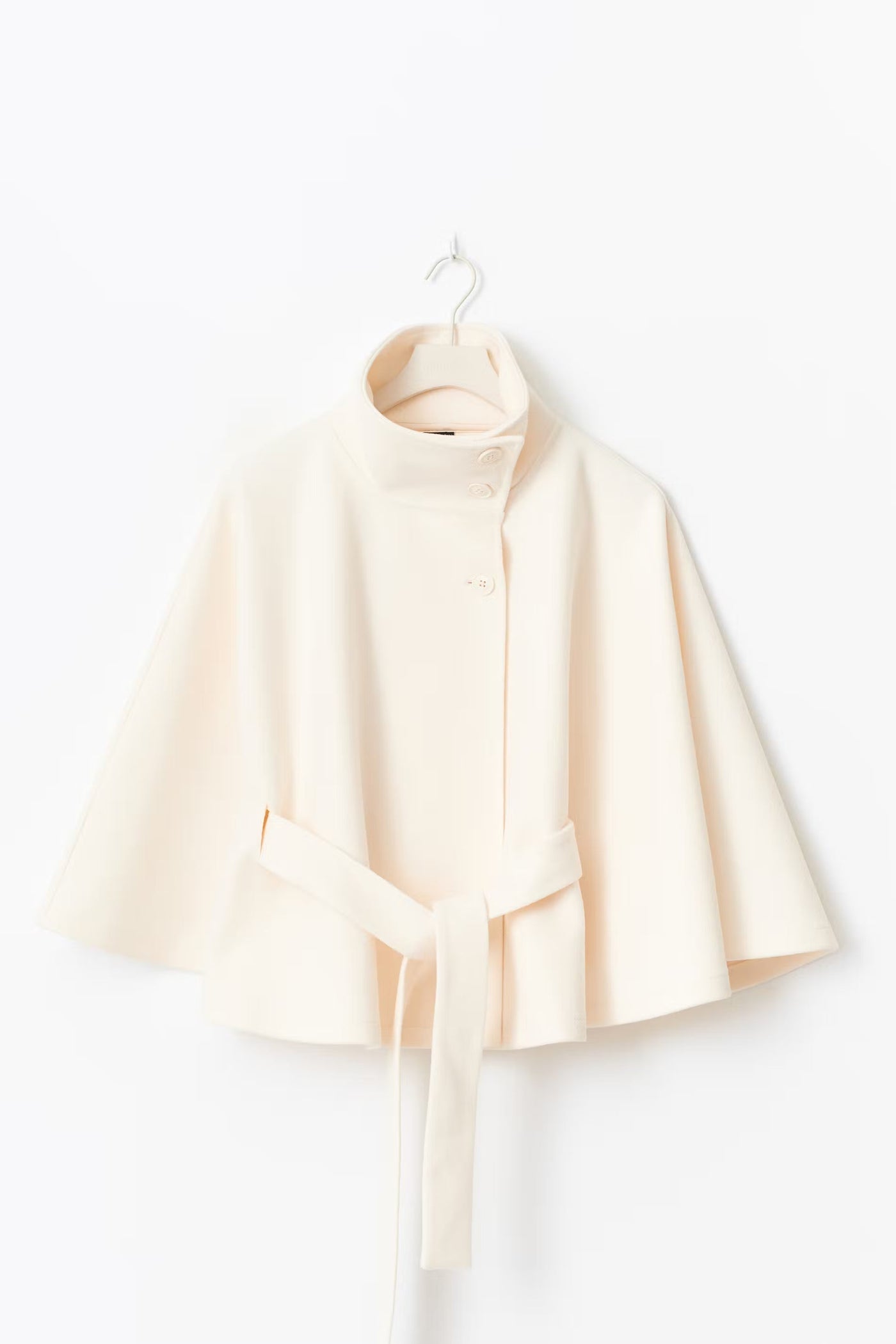 ATISSE – Women's Belted Cape Coat – High Neck Wool Blend Winter Poncho Jacket