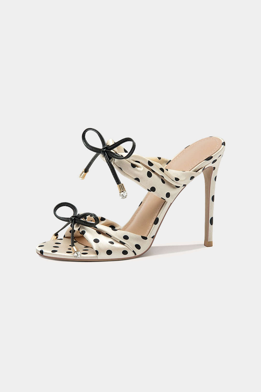 ATISSE POLKA BOW – Damen Polka Dot High Heel Sandalen – Stiletto Abend-Heels mit Schleife