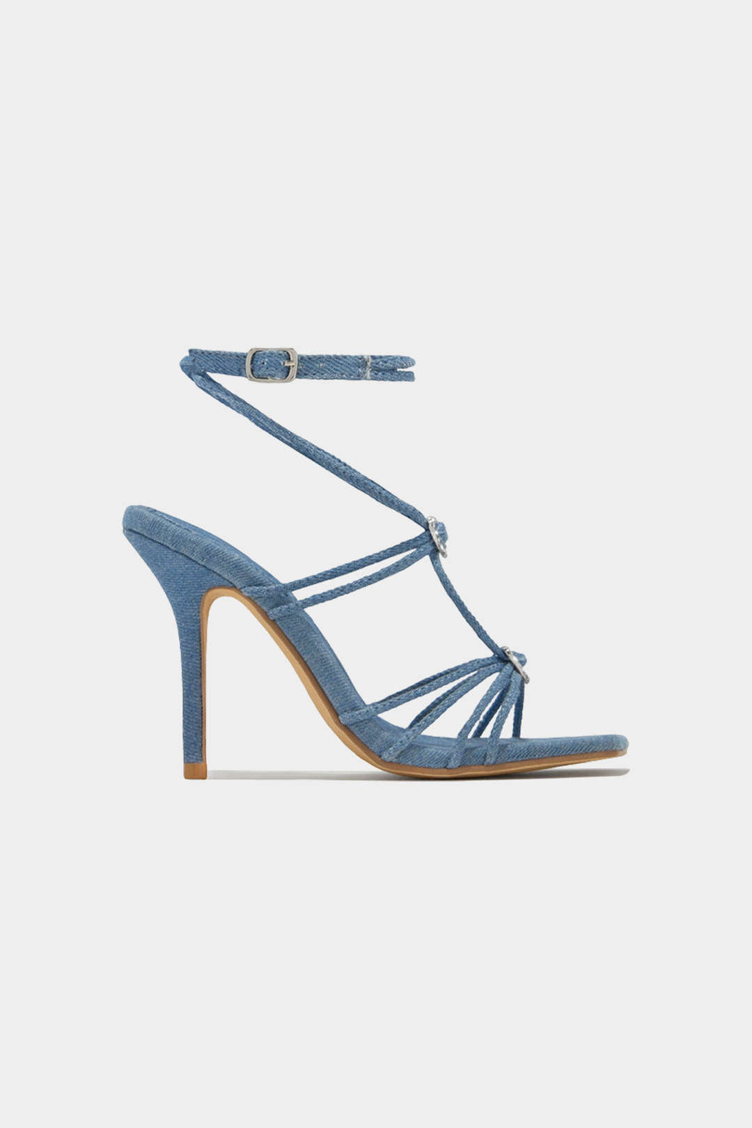 ATISSE CELESTIA – Damen High Heels mit Schnürung – Blaue Abend-Heels mit Strasssteinen