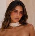 ATISSE ROSÉ ÉCLAT – Luxuriöse randlose Sonnenbrille für Damen – Rosa UV400 Sonnenbrille
