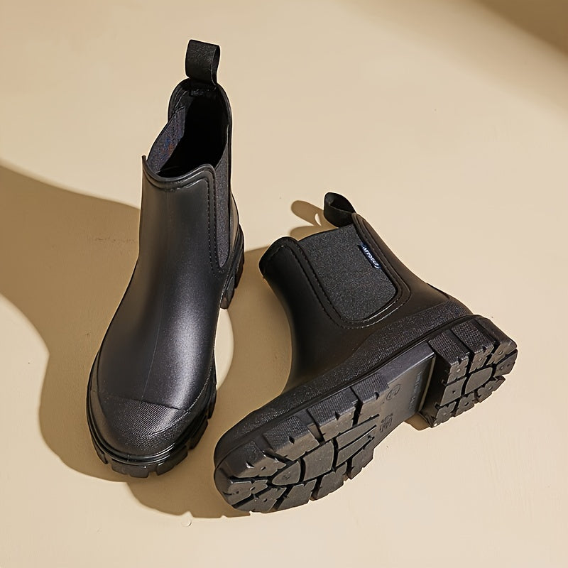 ATISSE – Women's Waterproof Chelsea Rain Boots – Non-Slip Chunky Sole Ankle Boots