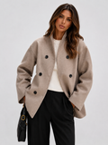 ATISSE NOELLE – Women's Oversized Button Down Jacket – Relaxed Long Sleeve Coat