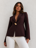 ATISSE – Women's Tailored Blazer – Wool-Touch Single Button Jacket