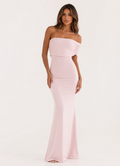 ATISSE SOCIALITE – Vestido maxi con hombros descubiertos para mujer – Vestido de noche rosa empolvado