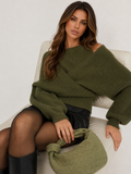ATISSE – Women's 2-in-1 Batwing Sleeve Knit Top – Halter Neck Warm Winter Sweater