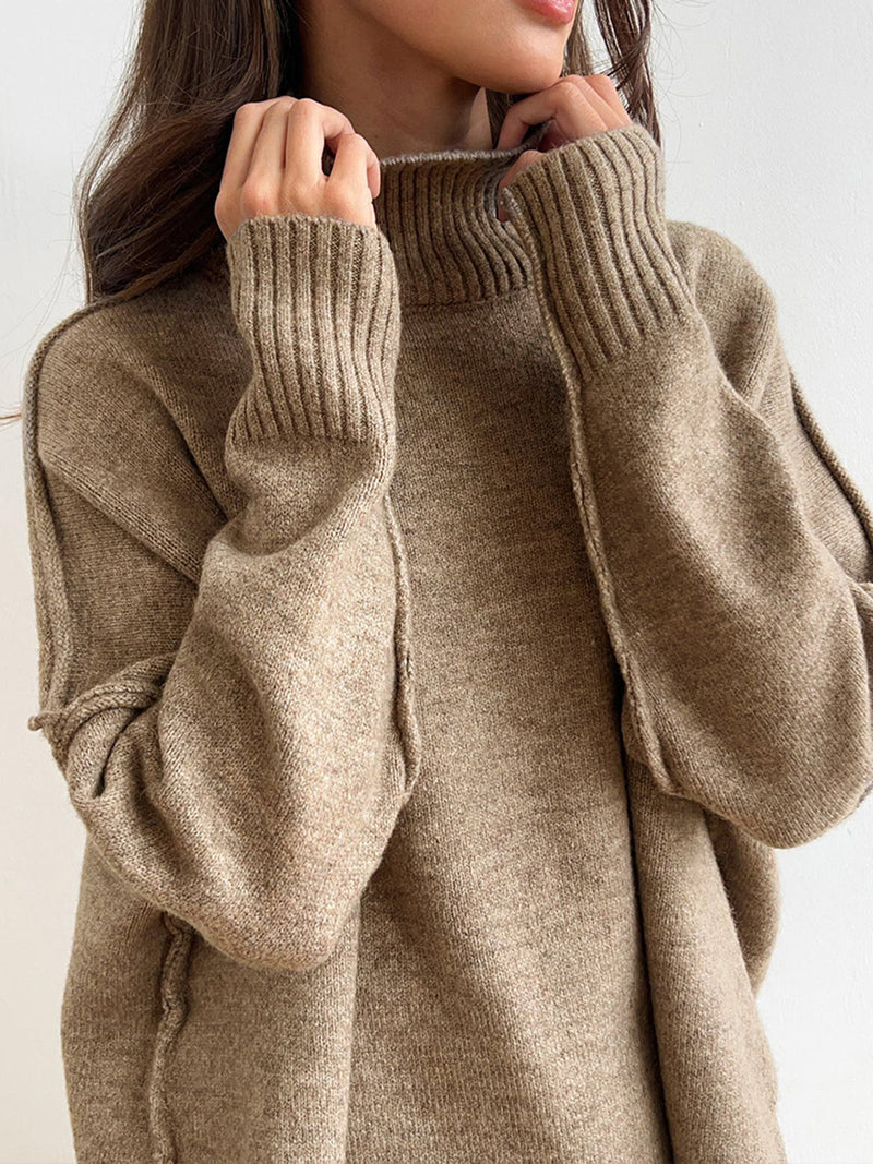 ATISSE ELODIE – Women's Plain Turtleneck Knit Lounge Set