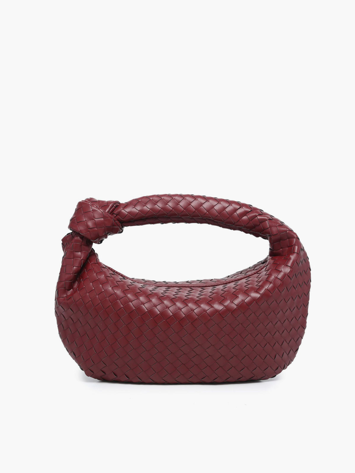 ATISSE CROISSANT WEAVE – Bolso de hombro trenzado para mujer – Bolso hobo burdeos efecto piel