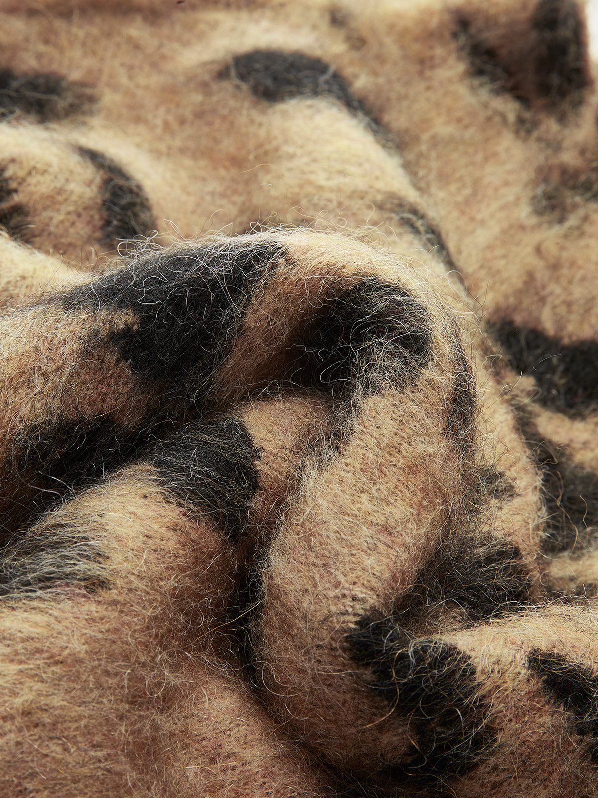 ATISSE – Women's Leopard Print Wool Blend Sweater – Fuzzy Mohair Knit Jumper