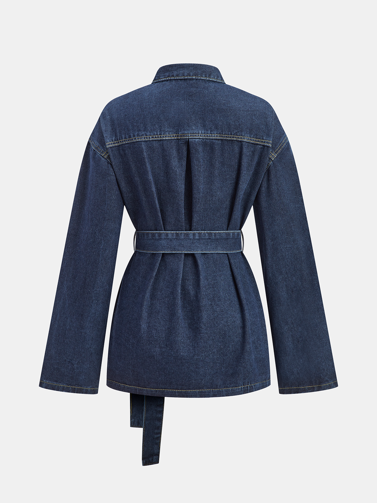 ATISSE – Women's Belted Denim Shirt Jacket – Cotton Jean Jacket with Waist Belt